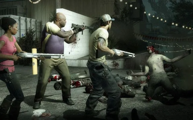 Hình ảnh gameplay co-op chiến đấu với zombie trong Left 4 Dead