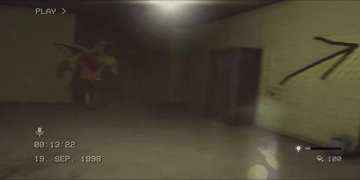Hình ảnh một con quái vật đặc trưng trong game kinh dị The Backrooms 1998