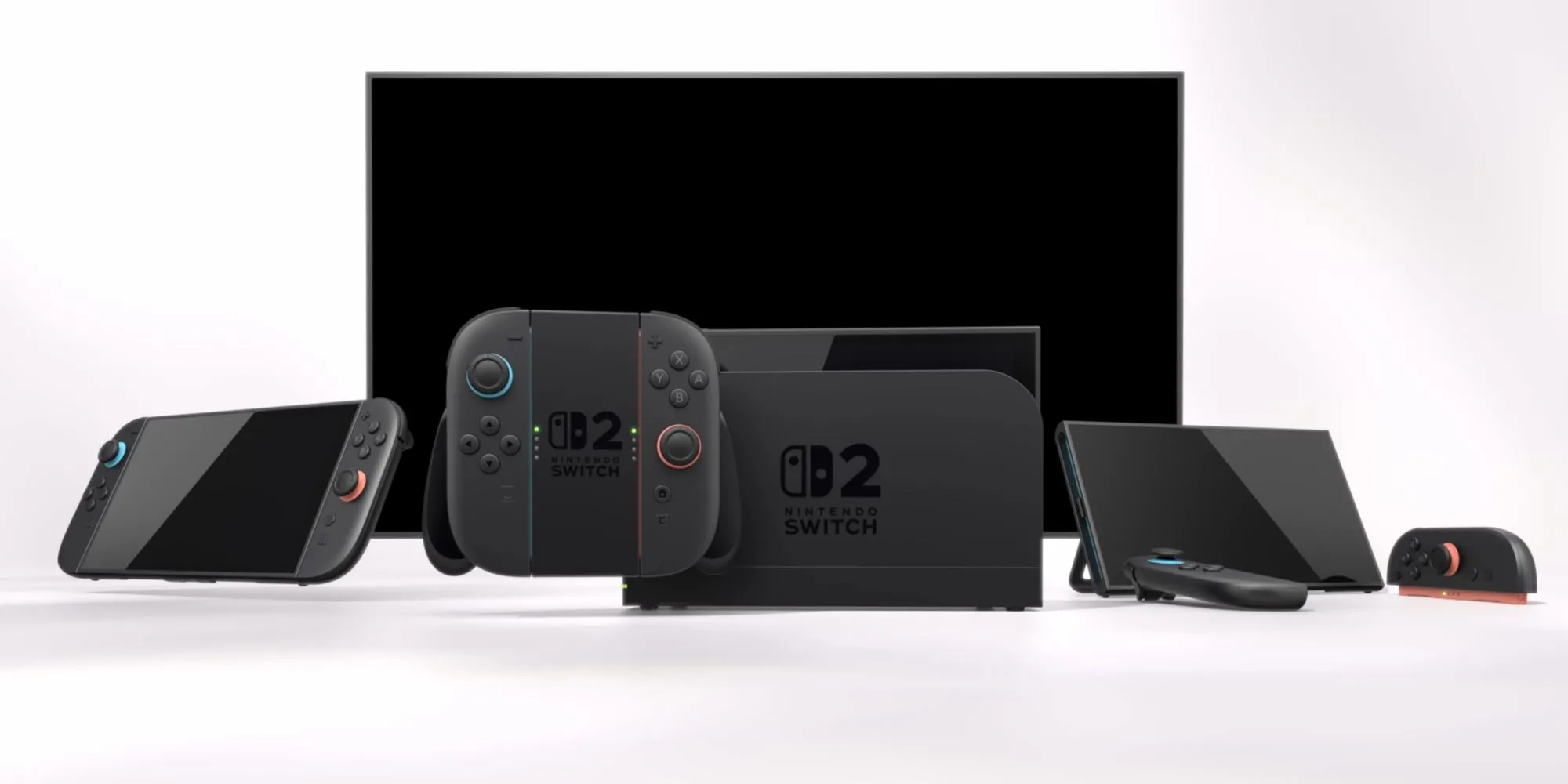 Hình ảnh Nintendo Switch 2 ở các chế độ cầm tay, TV và tabletop mode
