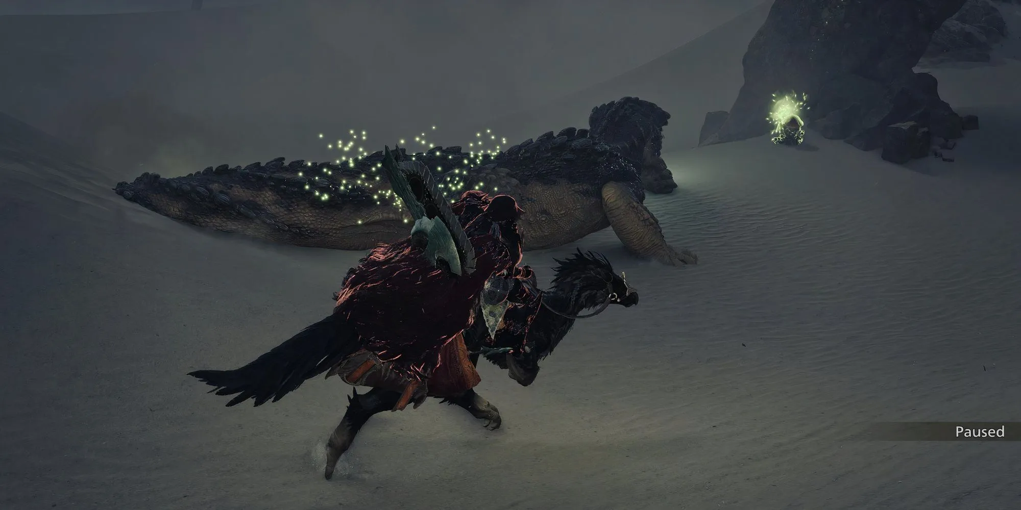 Hình ảnh quái vật Balahara trong Monster Hunter Wilds với lớp da rắn và khả năng gây Waterblight, đòi hỏi thợ săn phải chuẩn bị kỹ lưỡng.