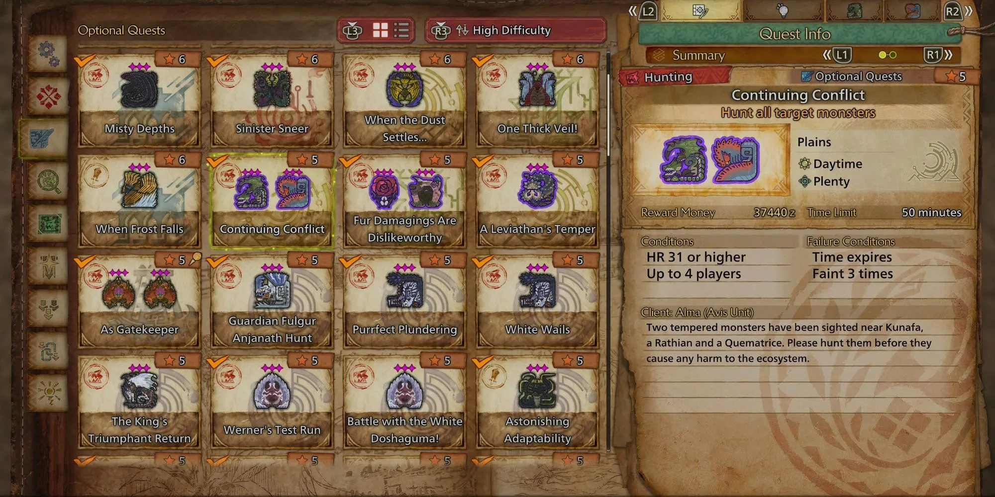 Hình ảnh quái vật Tempered mạnh mẽ trong Monster Hunter Wilds