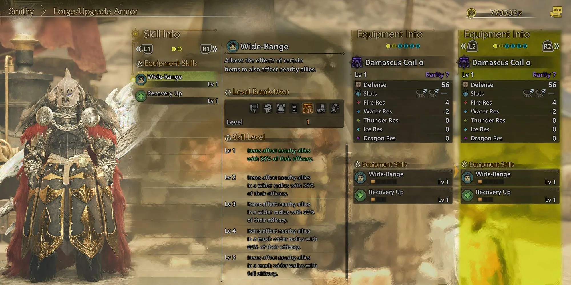 Hình ảnh trang bị Damascus Coil chế tạo từ Novacrystal trong Monster Hunter Wilds