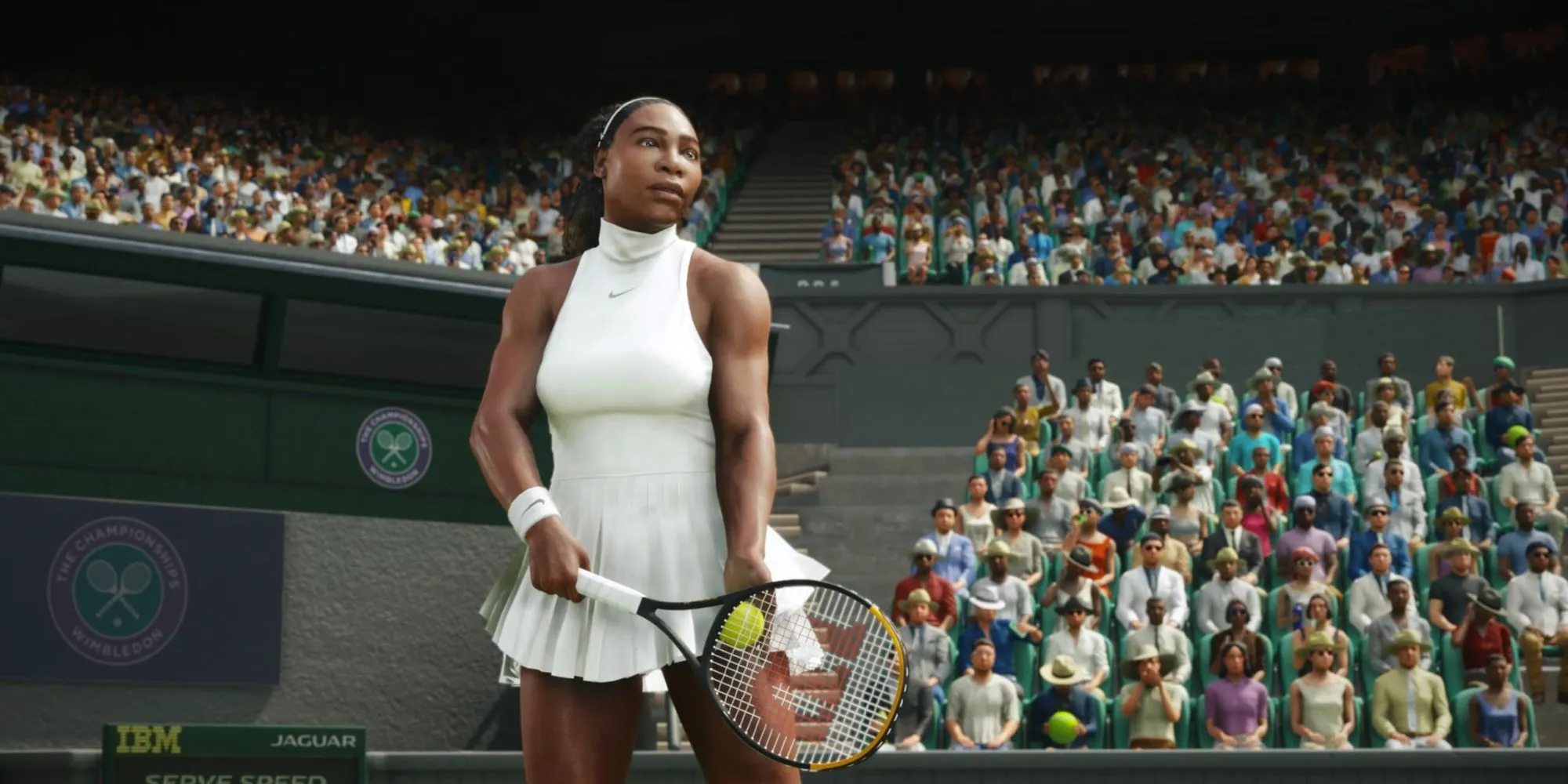 Huyền thoại Serena Williams giao bóng mạnh mẽ trong TopSpin 2K25 với đồ họa PS5 Pro nâng cấp