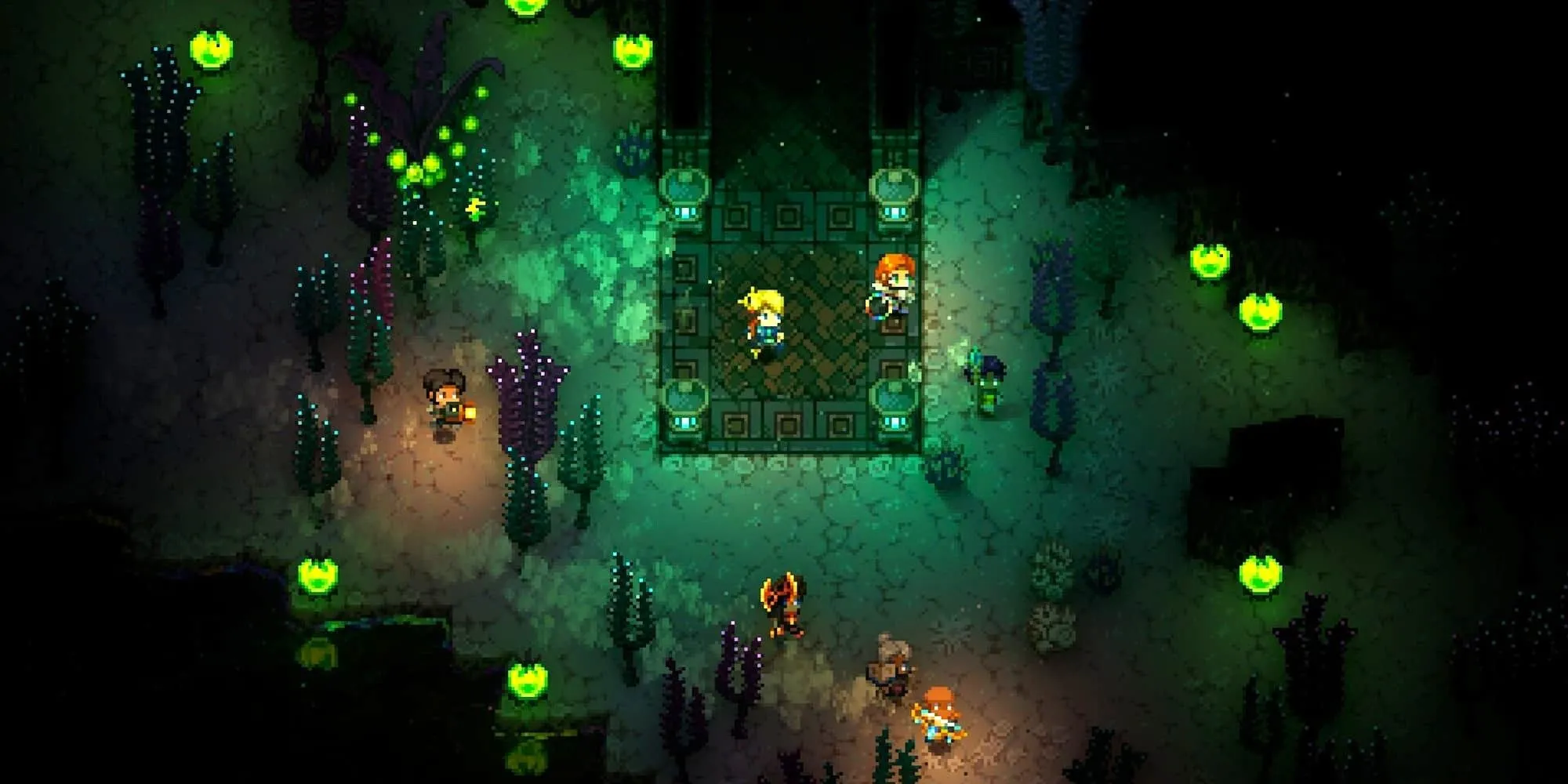 Khám phá hang động trong Core Keeper, một game sandbox sinh tồn với đồ họa pixel