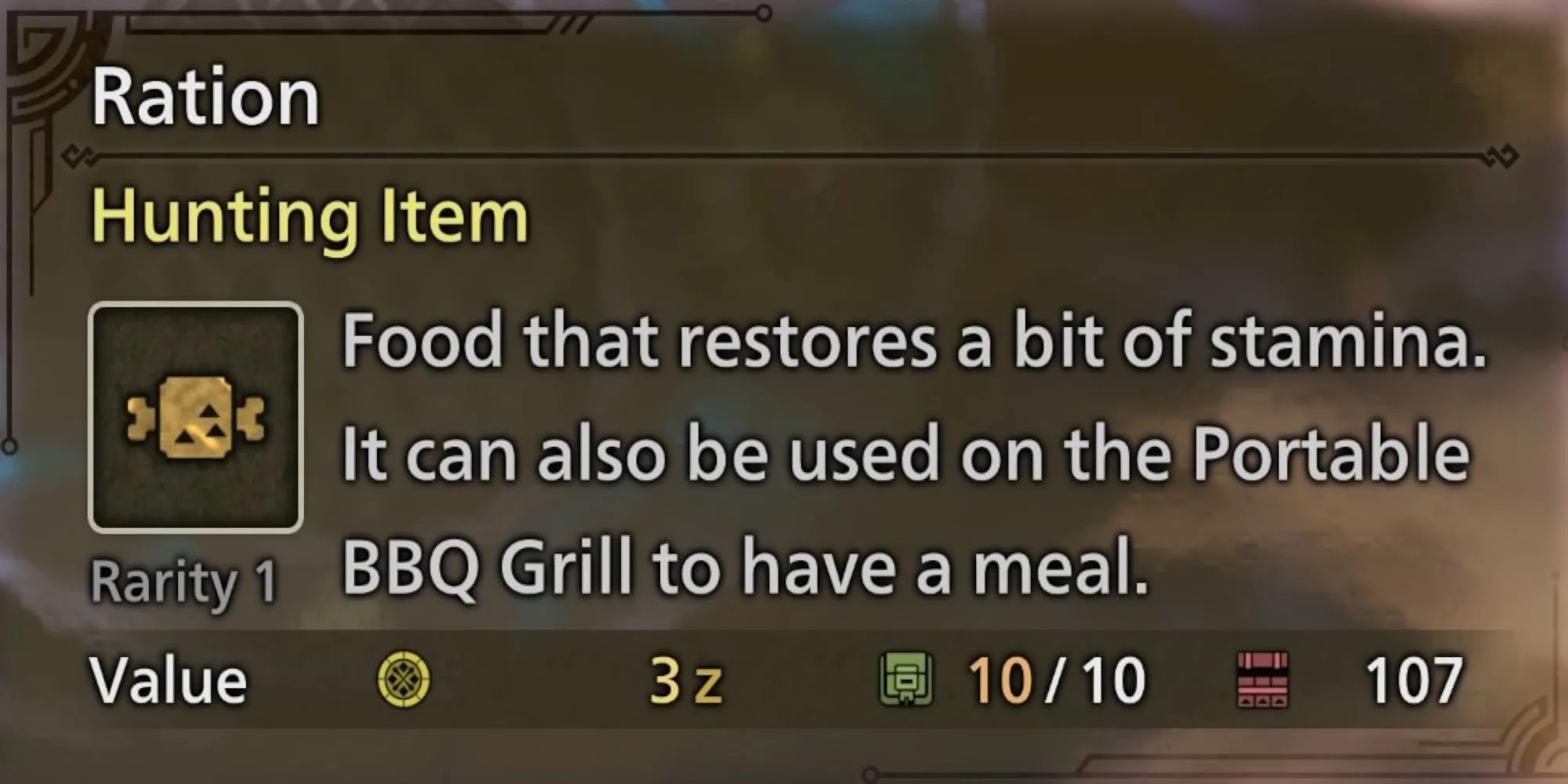 Khẩu phần ăn Ration giúp hồi phục thể lực cho thợ săn Monster Hunter Wilds