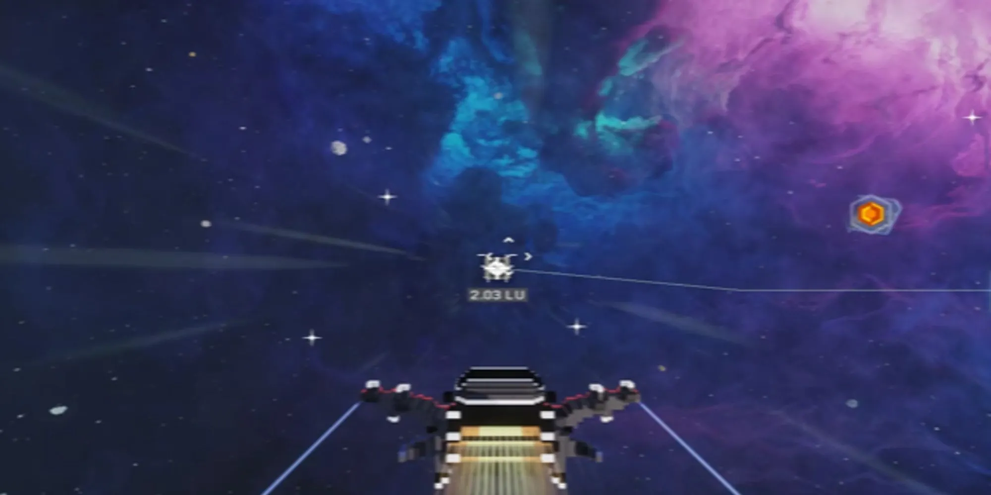 Đánh giá Cubic Odyssey: Game Sinh Tồn Không Gian "Lạ Miệng" Nhưng Vẫn Còn Vướng Sạn? 1 Không gian vũ trụ ấn tượng trong Cubic Odyssey với tinh vân rực rỡ.