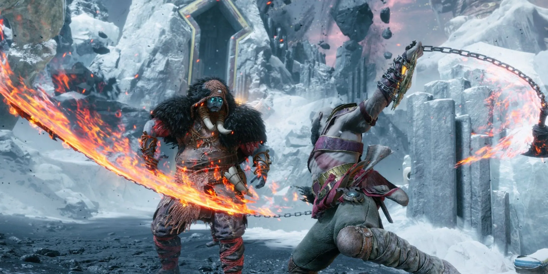 Kratos và Atreus đối mặt hiểm nguy trong God of War Ragnarök với đồ họa PS5 Pro chi tiết