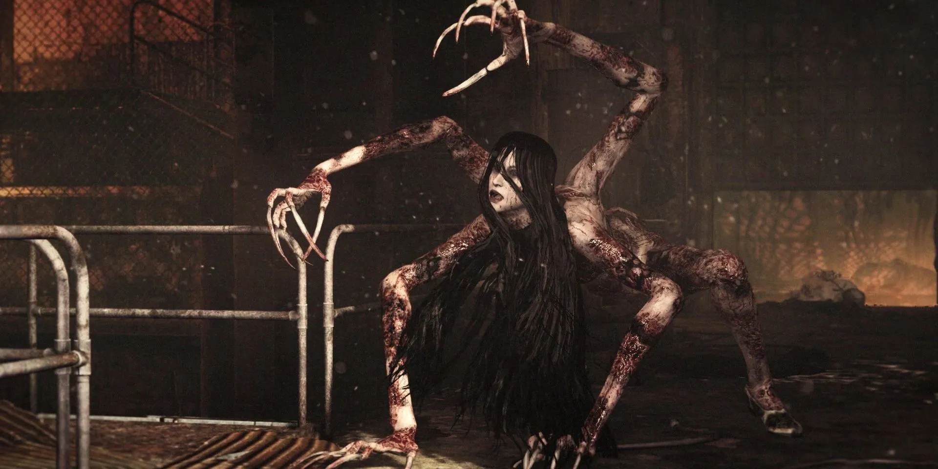 Laura, quái vật nhiều tay, đang trườn tới tấn công trong The Evil Within