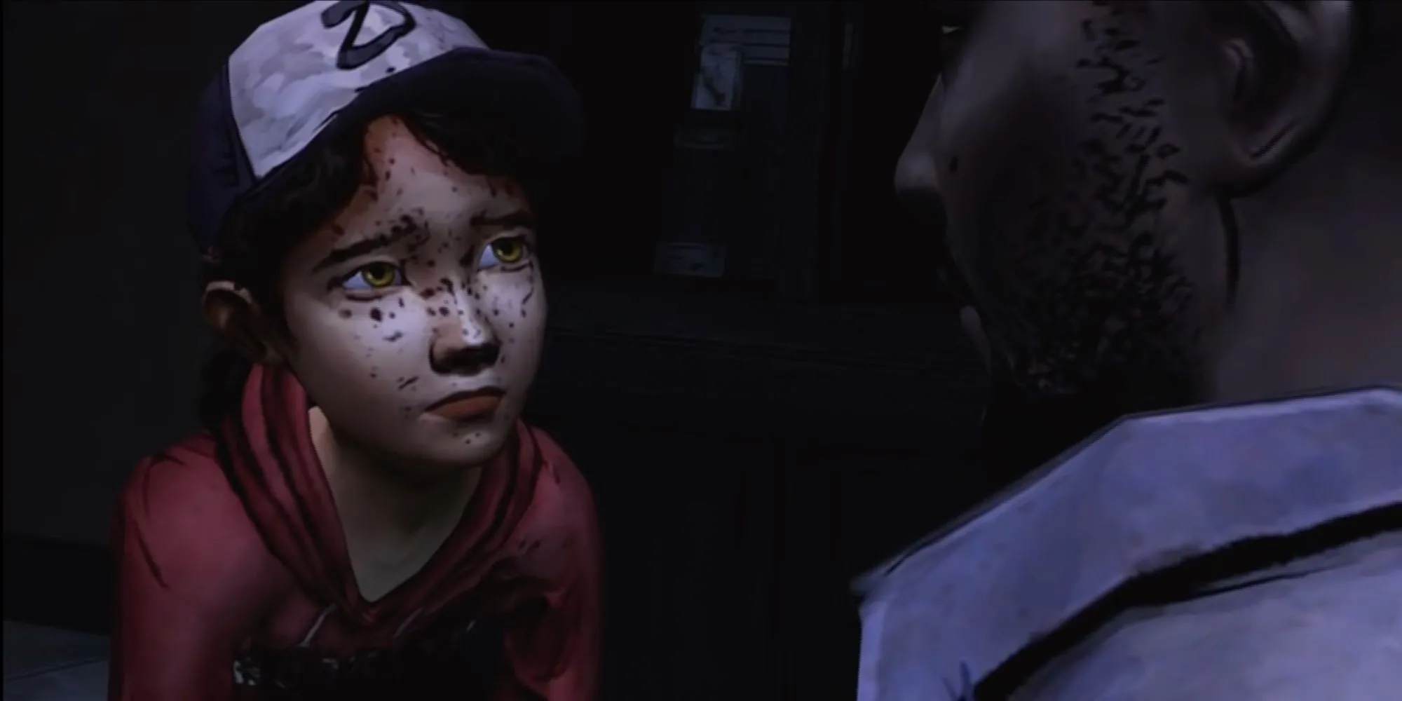 Lee Everett và Clementine trong một cảnh game The Walking Dead Telltale