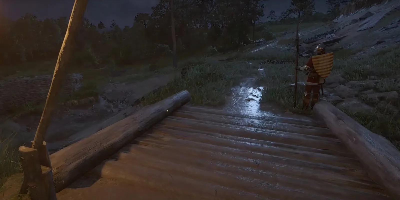 Lính gác của Sigismund đang tuần tra trong trại vào ban đêm, Kingdom Come Deliverance 2
