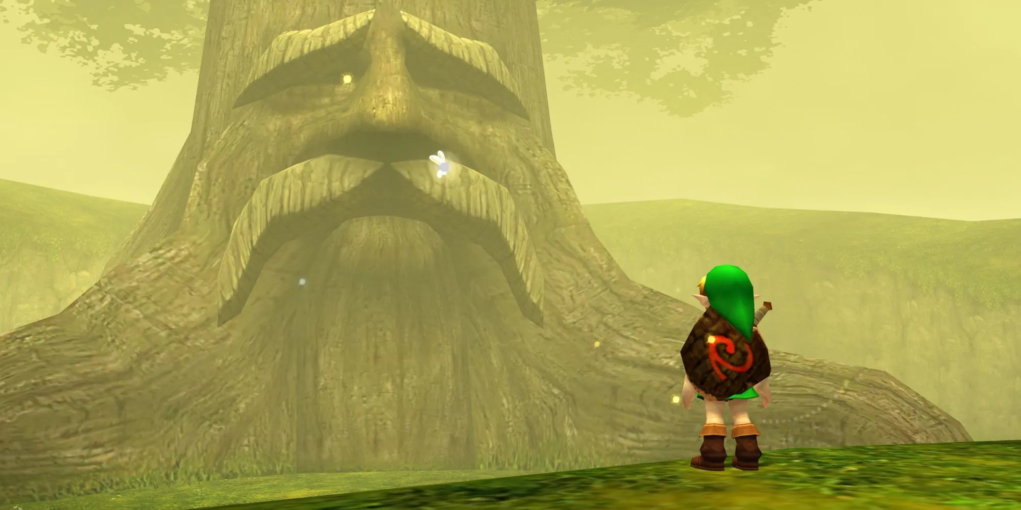 Link nói chuyện với Cây Đại Thụ Deku trong The Legend of Zelda: Ocarina of Time