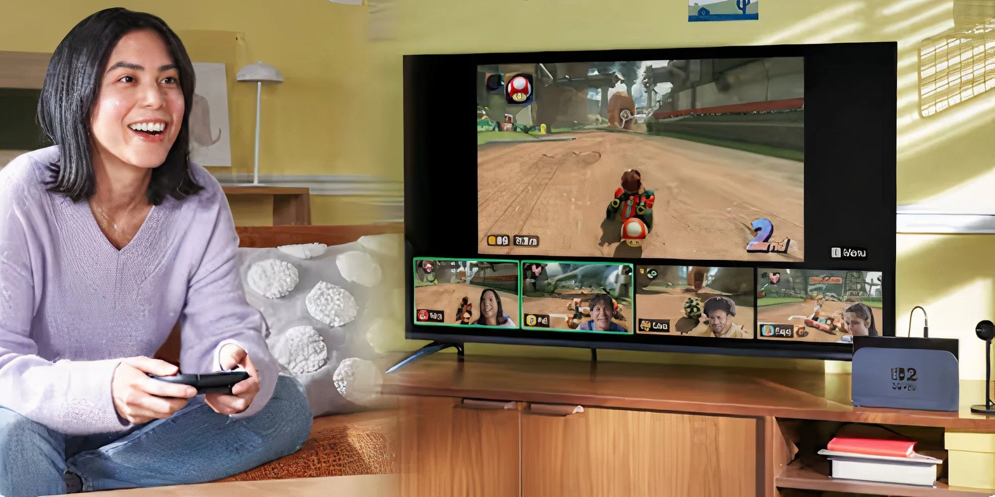 Logo Nintendo trên nền các nhân vật game nổi tiếng của hãng
