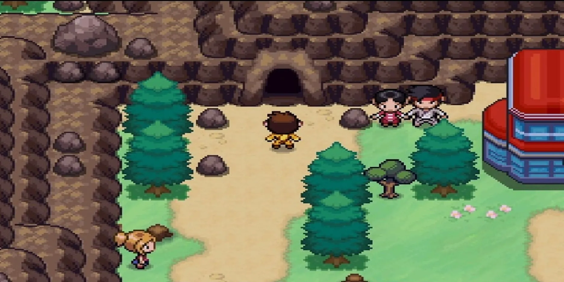 Lối vào Rock Tunnel trên Tuyến đường 10 trong Pokemon Infinite Fusion