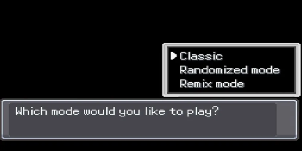 Lựa chọn chế độ chơi Classic, Randomized, Remix trong Pokemon Infinite Fusion