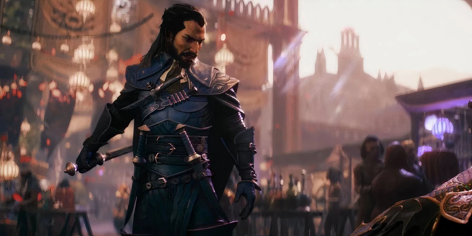 Lucanis trong Dragon Age The Veilguard đang thi triển phép thuật