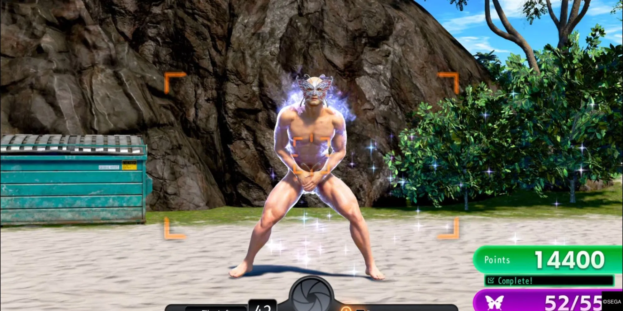 Majima và Kuroki trên một chiếc bè, chuẩn bị cho thử thách cuối cùng của Sicko Snap.