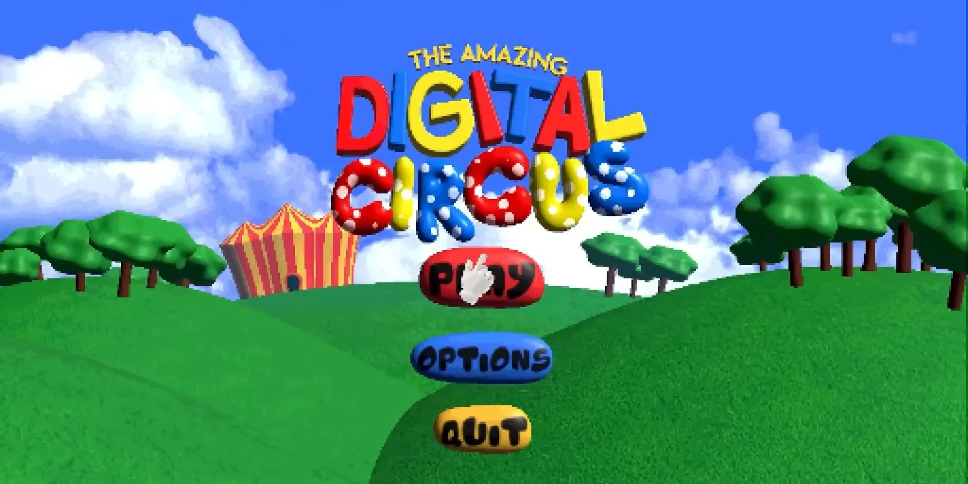Màn hình chờ đầy màu sắc của game The Amazing Digital Circus