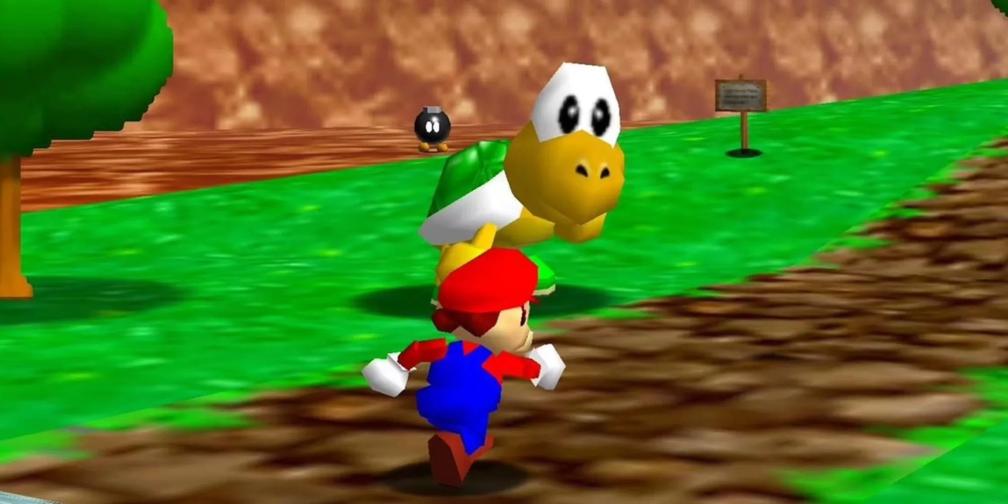 Mario bay lượn trong một màn chơi của Super Mario 64