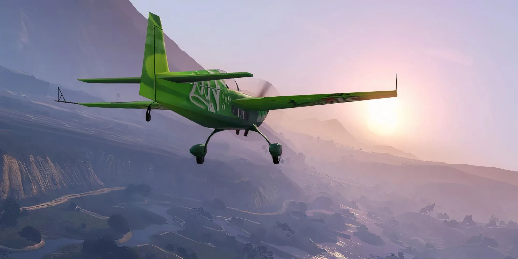 Máy bay phản lực tư nhân bay lượn trên bầu trời Los Santos trong game GTA 5