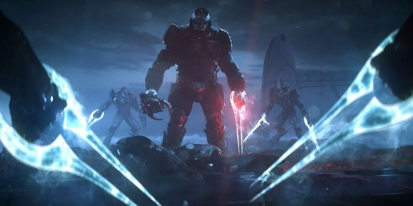 Một cảnh chiến đấu hoành tráng trong game Halo Wars 2
