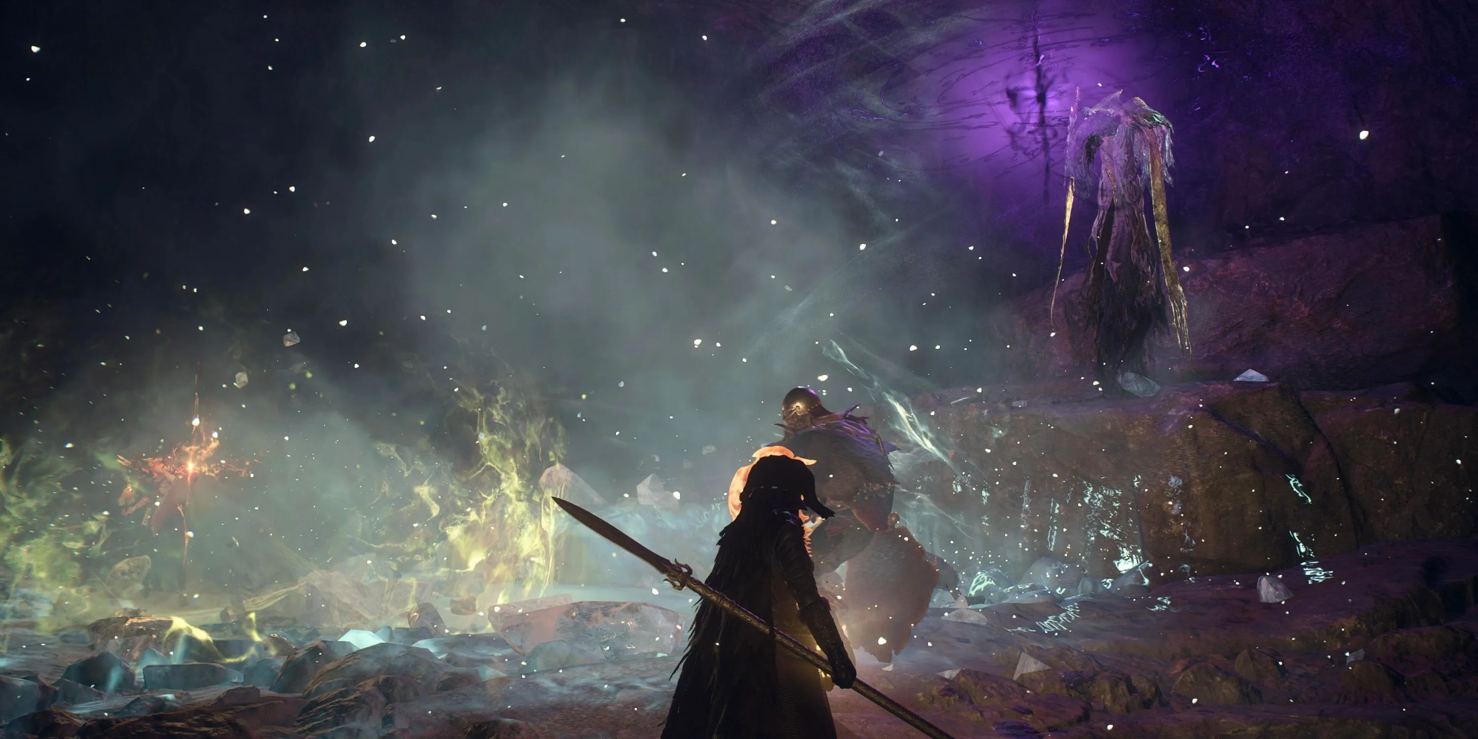 Một con rồng khổng lồ trong Dragon's Dogma 2 đang giao chiến với người chơi tại Lăng Mộ Al'guttos