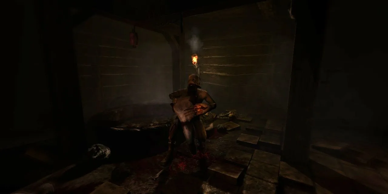 Một Gatherer đang tiến lại gần người chơi trong Amnesia: The Dark Descent