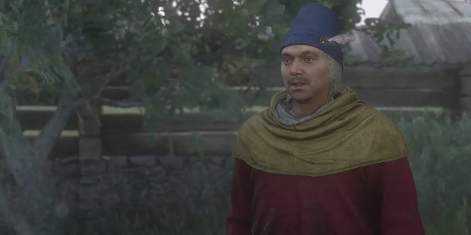 Một người nông dân có vẻ ghen tuông đang nói chuyện trong Kingdom Come Deliverance 2
