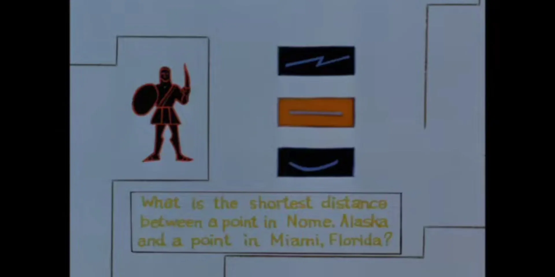 Người chơi đối mặt thử thách trong game Riddle of the Minotaur của Batman: The Animated Series