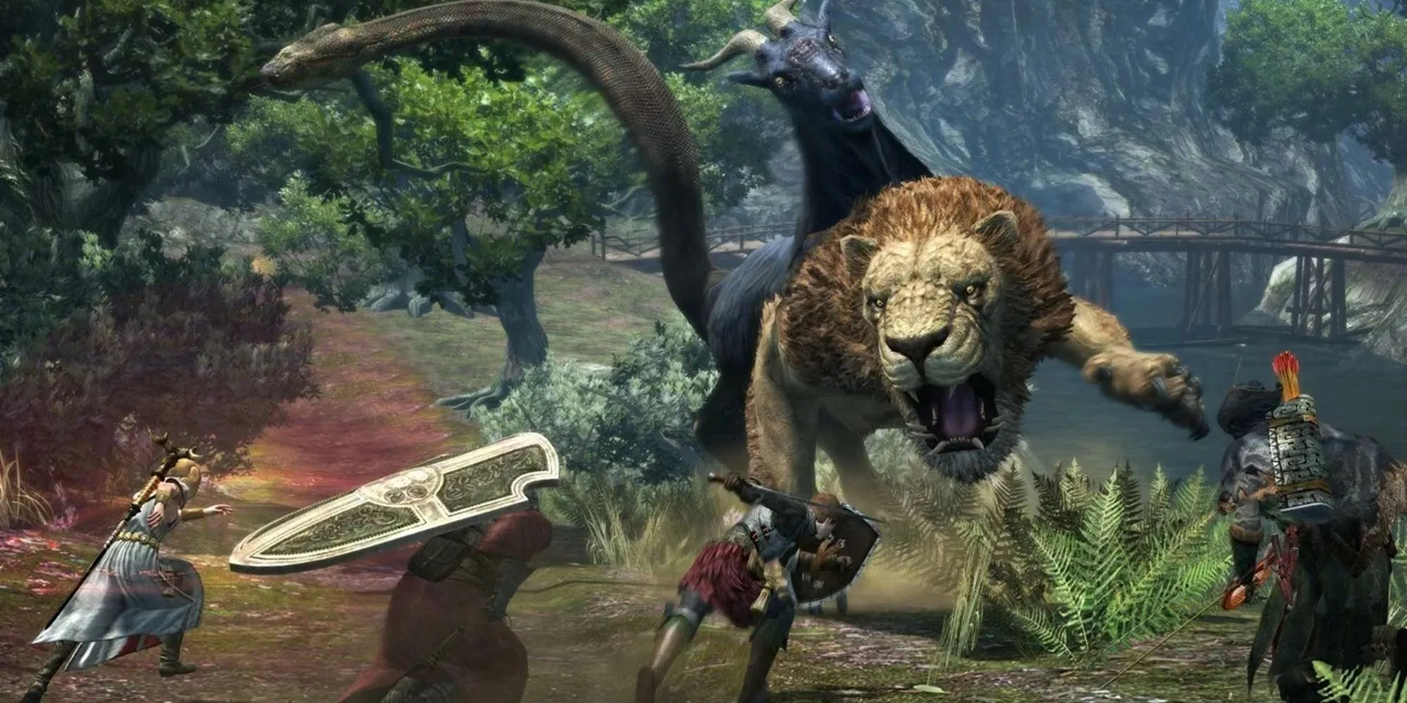 Nhân vật Arisen chiến đấu với quái vật trong Dragon's Dogma