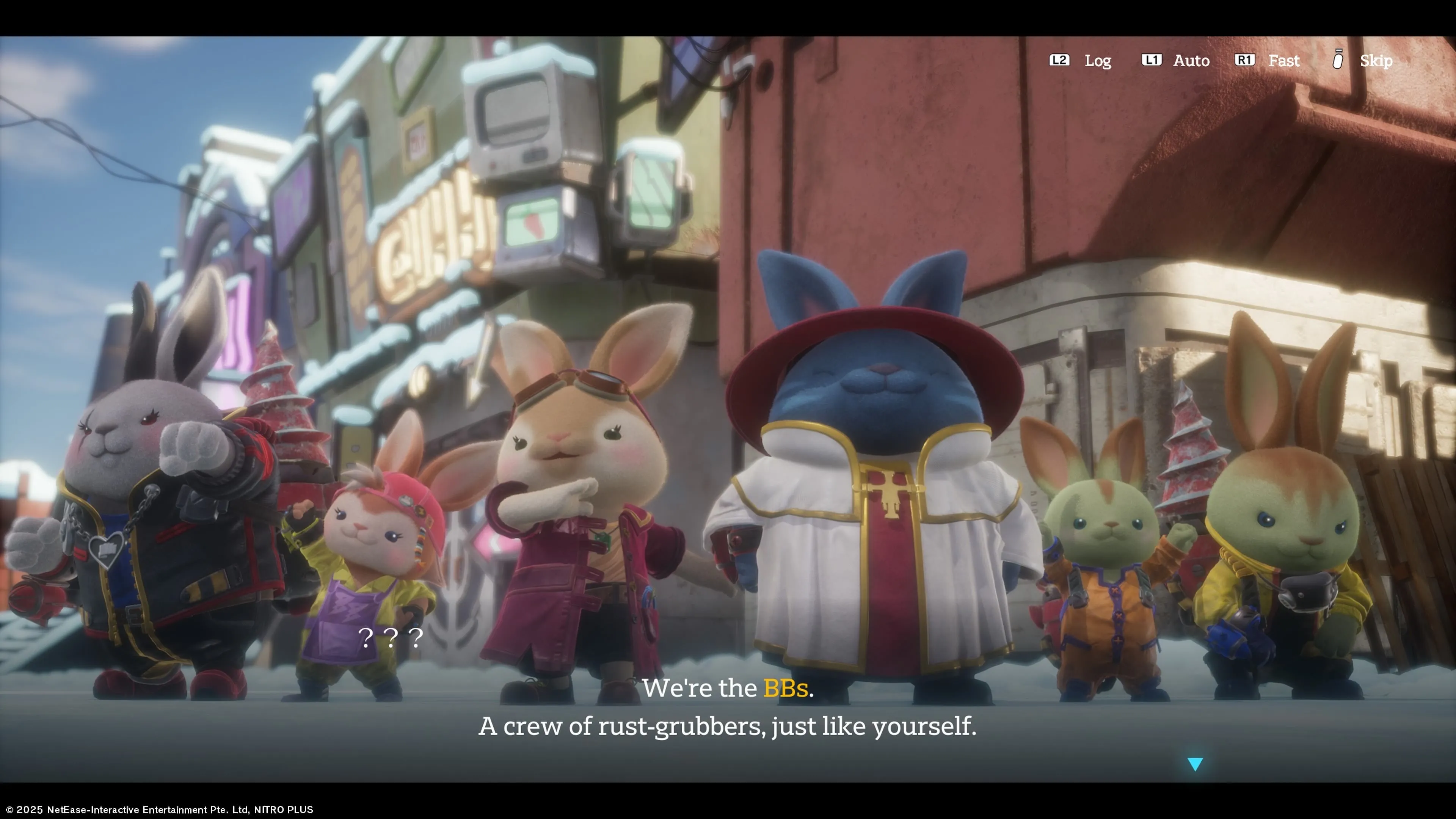 Nhân vật chính Rusty Stamp trong game Rusty Rabbit với vẻ ngoài cáu kỉnh và điếu cà rốt trên miệng