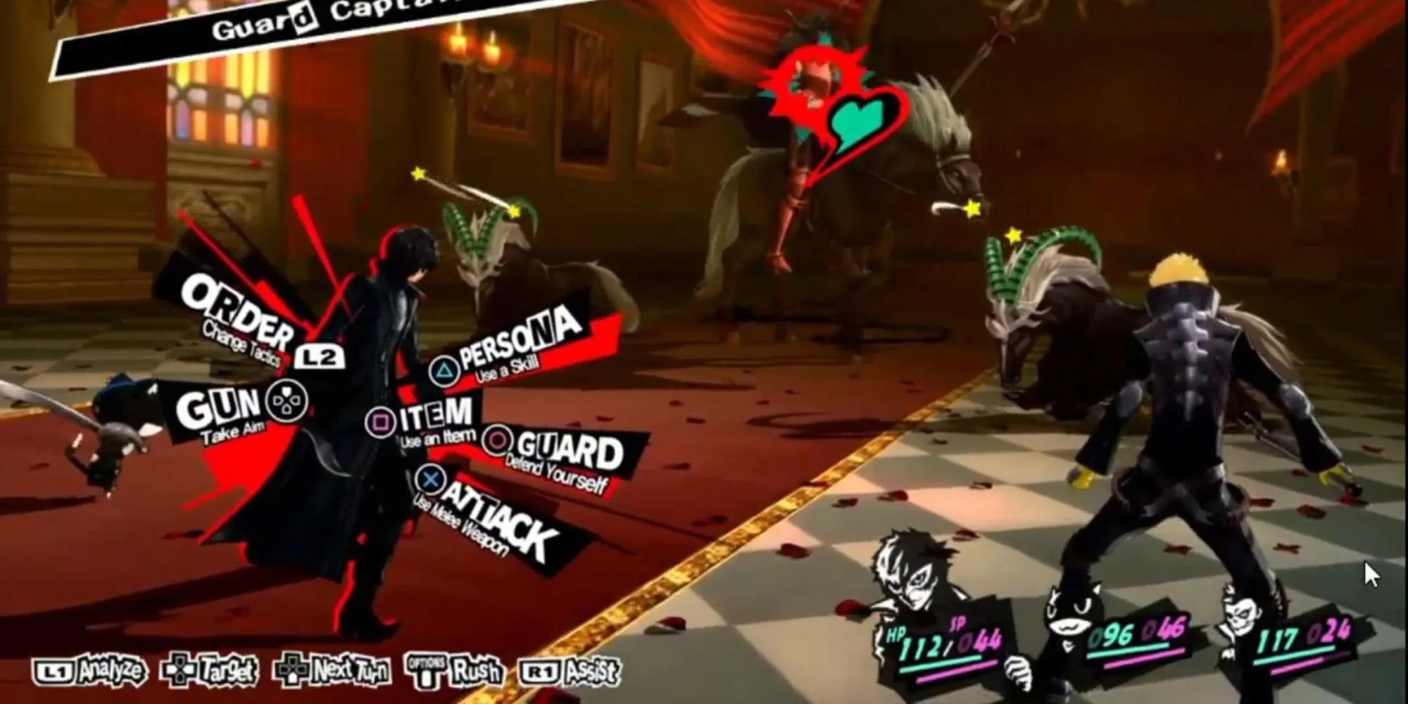 Nhân vật Joker và đồng đội trong một trận chiến của Persona 5 Royal