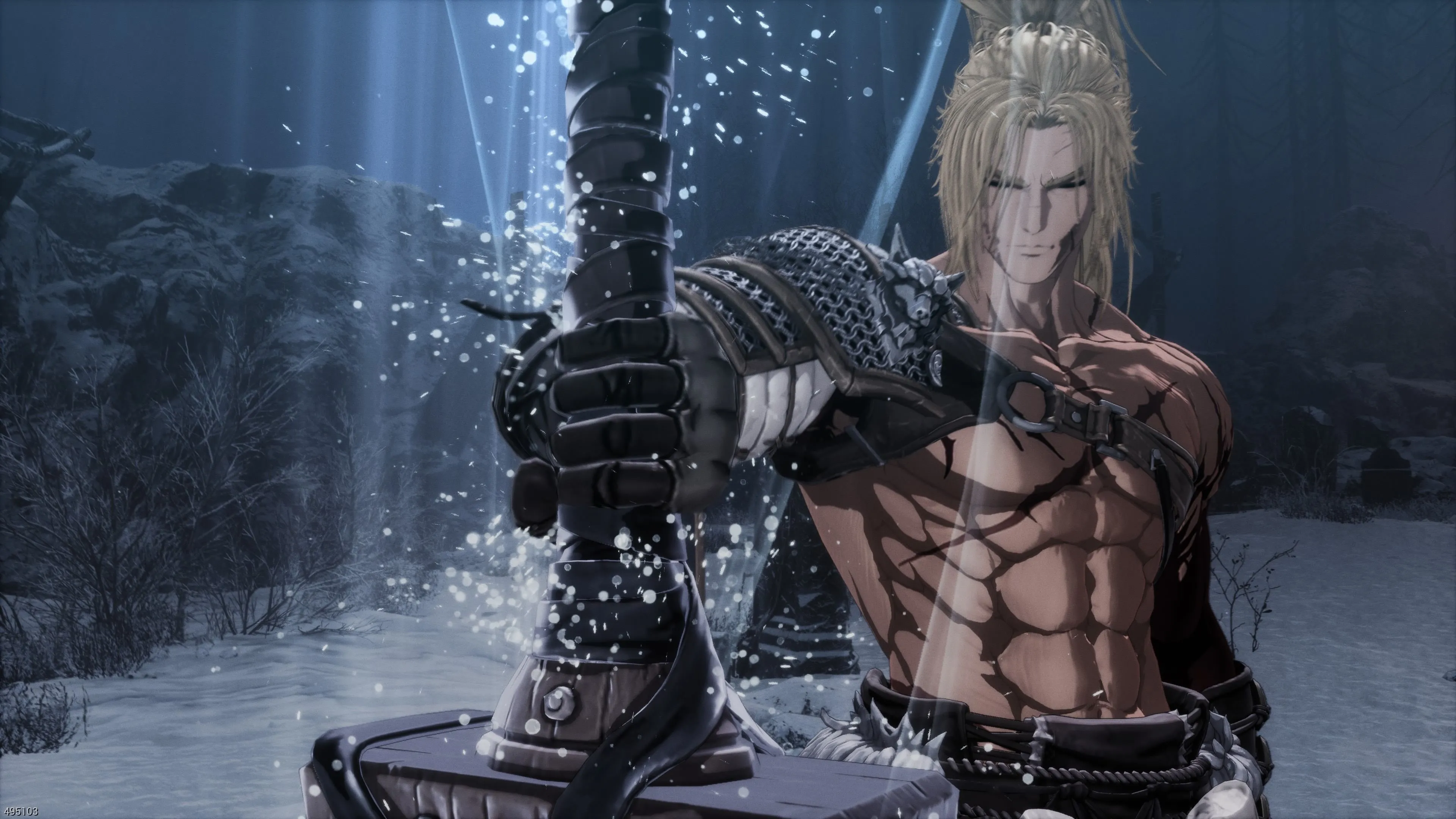 Nhân vật Khazan đang sử dụng một thanh đại kiếm mạnh mẽ trong The First Berserker: Khazan.