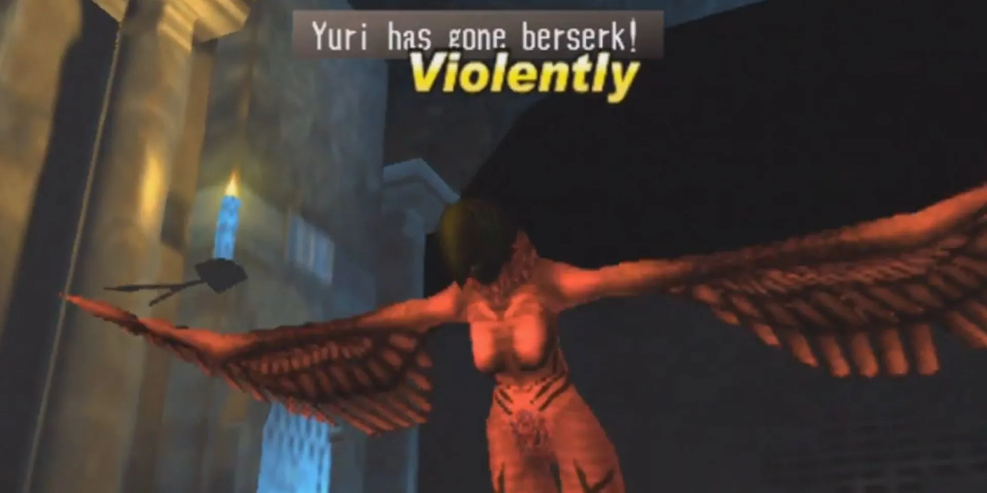 Nhân vật Yuri nổi điên trong một trận chiến của Shadow Hearts