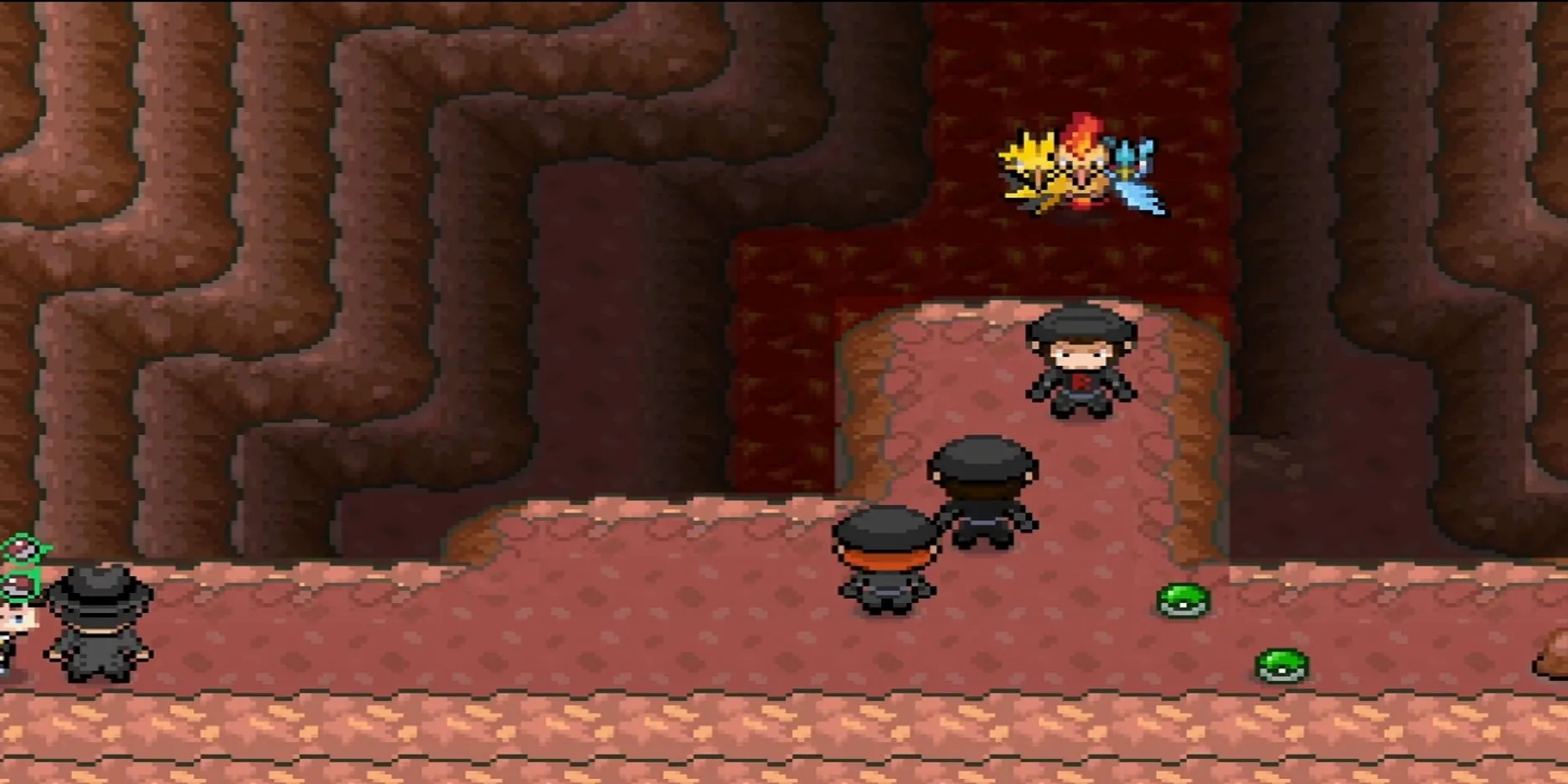 Núi Ember sau trận chiến ba đầu với Giovanni trong Pokemon Infinite Fusion