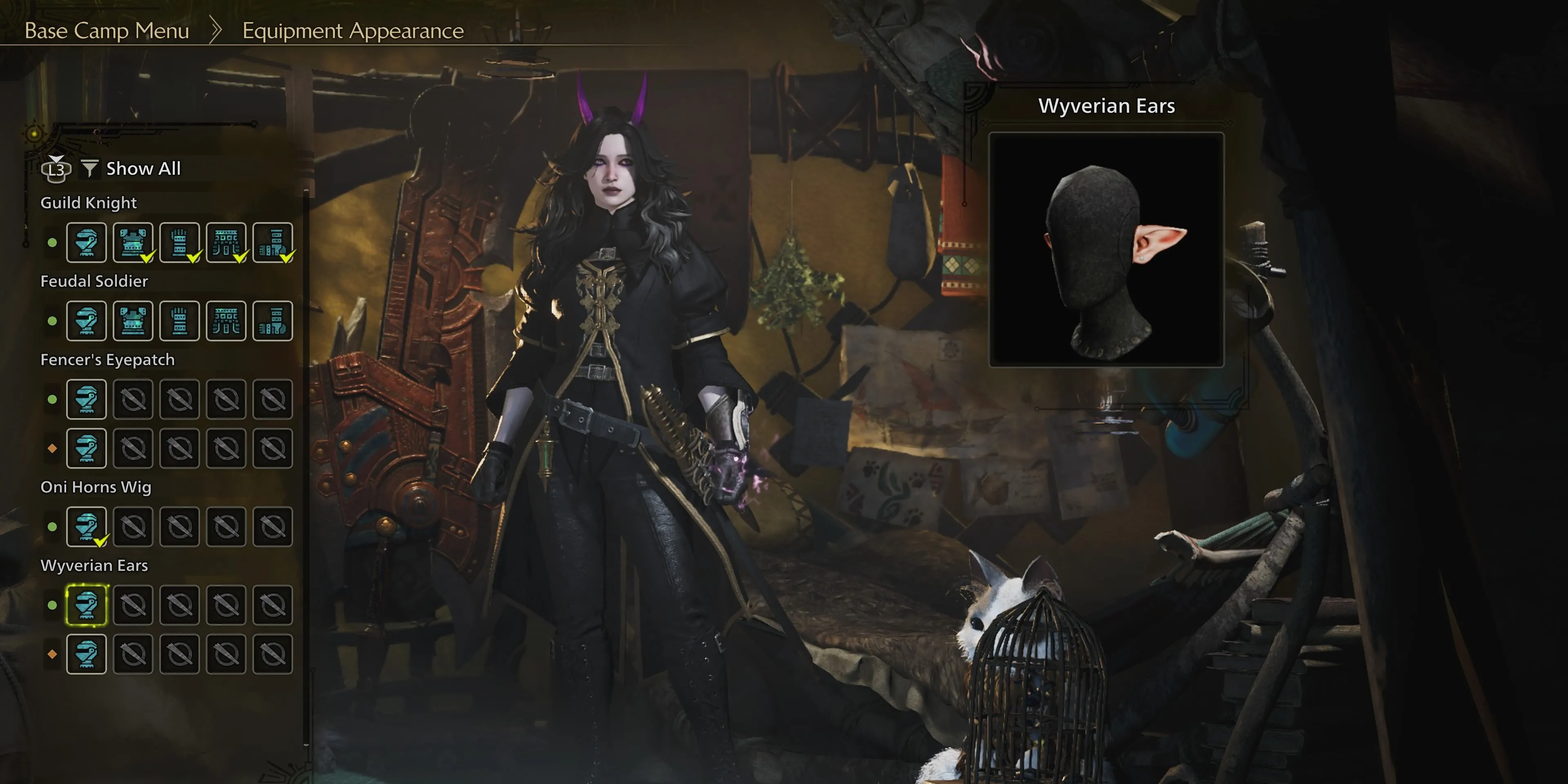 Phụ kiện trang trí Tai Wyverian hài hước trong Monster Hunter Wilds