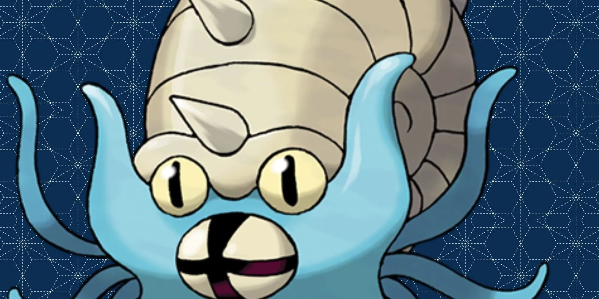 Pokémon Omastar với nhiều xúc tu và lớp vỏ nhọn