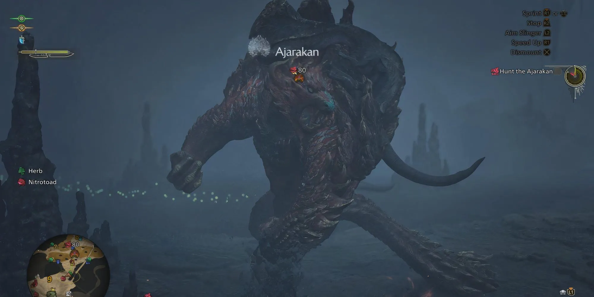 Quái vật Ajarakan với lớp vảy màu cam sẫm trong Monster Hunter Wilds
