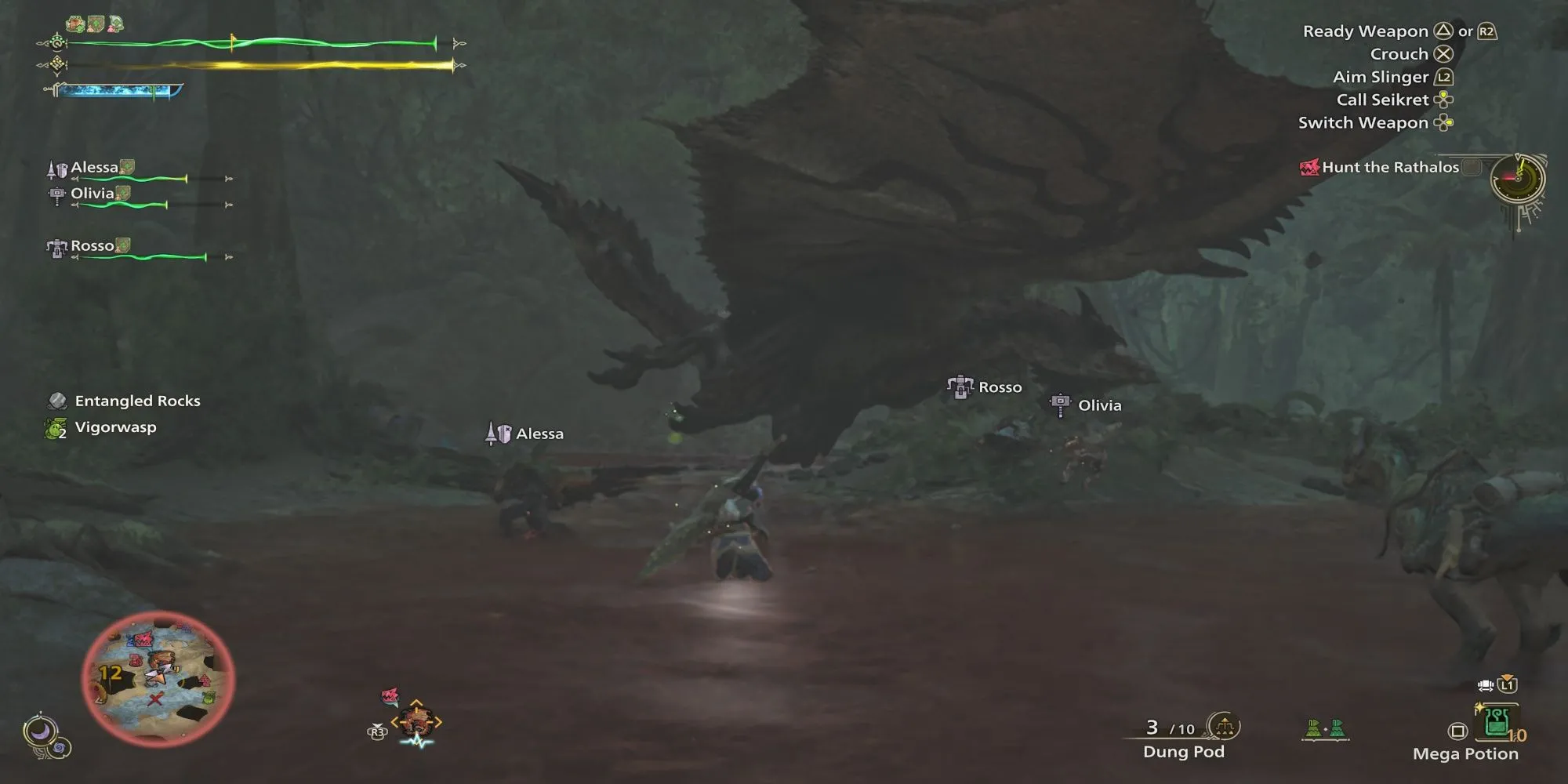 Rathalos trong Monster Hunter Wilds bay lượn trên bầu trời với đôi cánh hùng vĩ