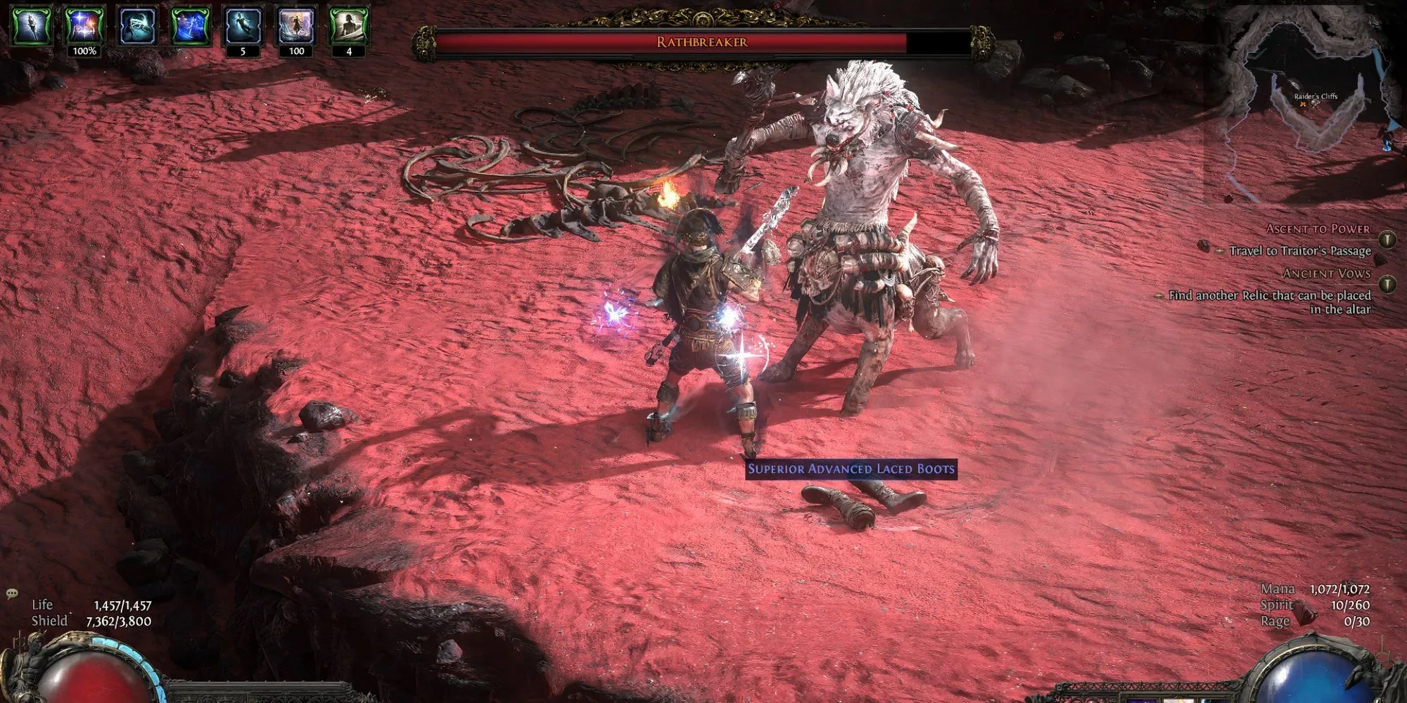 Rathbreaker, boss đầu tiên của Hồi 2 Path of Exile II, cùng đám tay sai