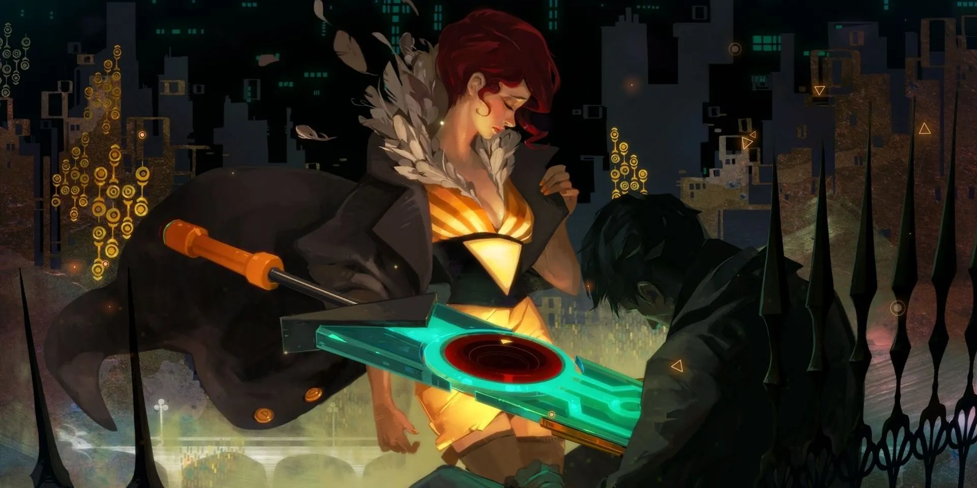 Red cầm thanh kiếm Transistor trong game Transistor
