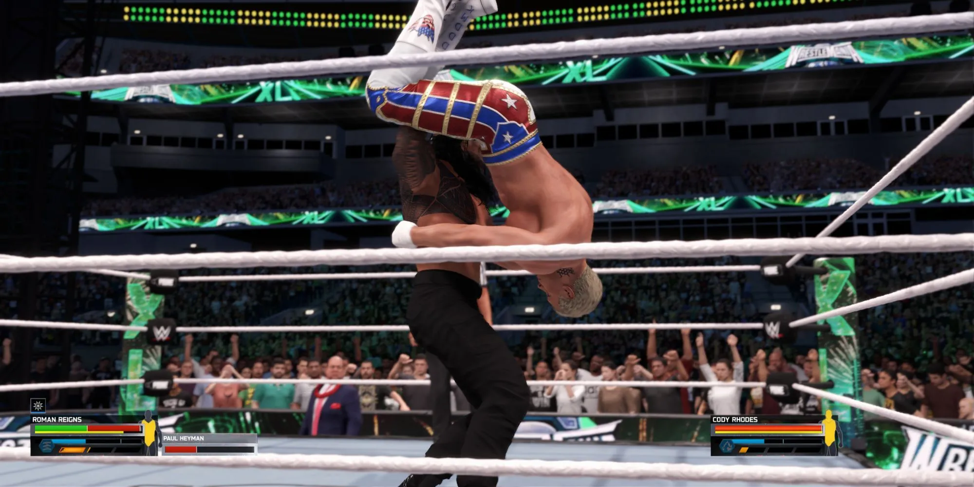Roman Reigns đối đầu Cody Rhodes trong một trận đấu căng thẳng của WWE 2K25