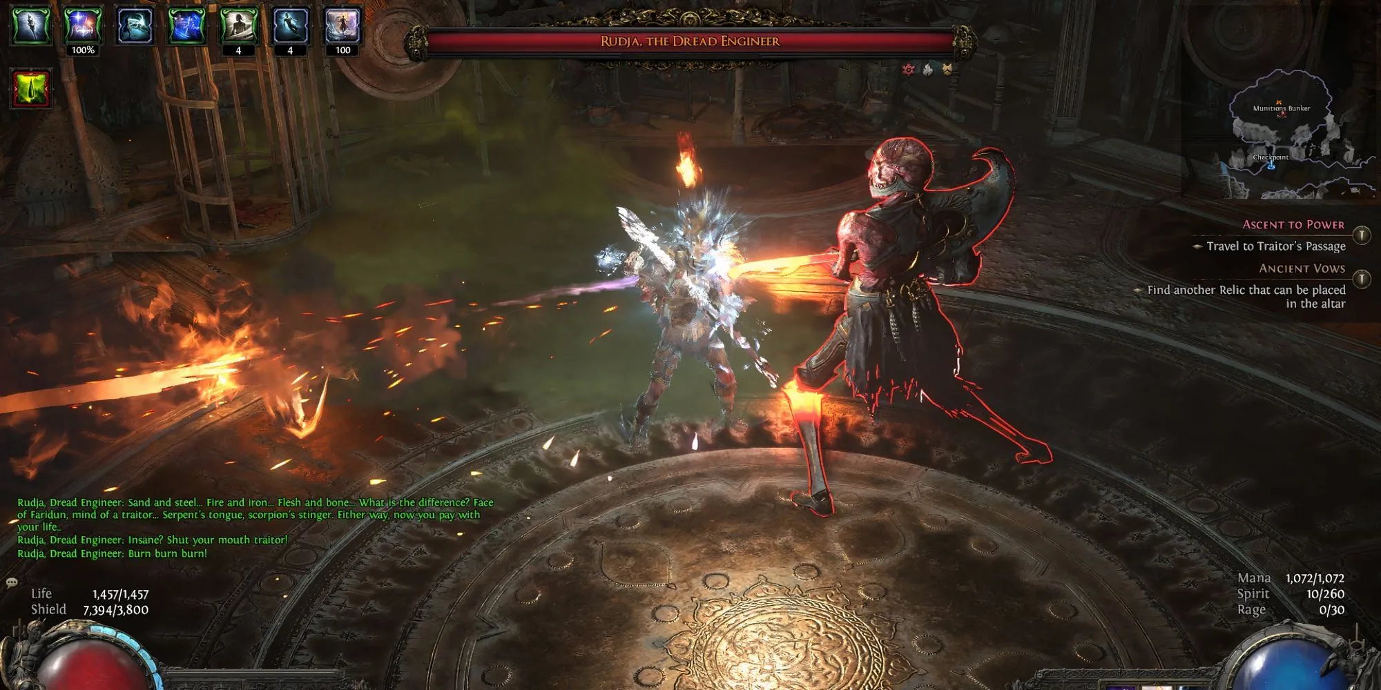 Rudja, Kỹ Sư Đáng Sợ, trong hầm mỏ tại Path of Exile II Hồi 2