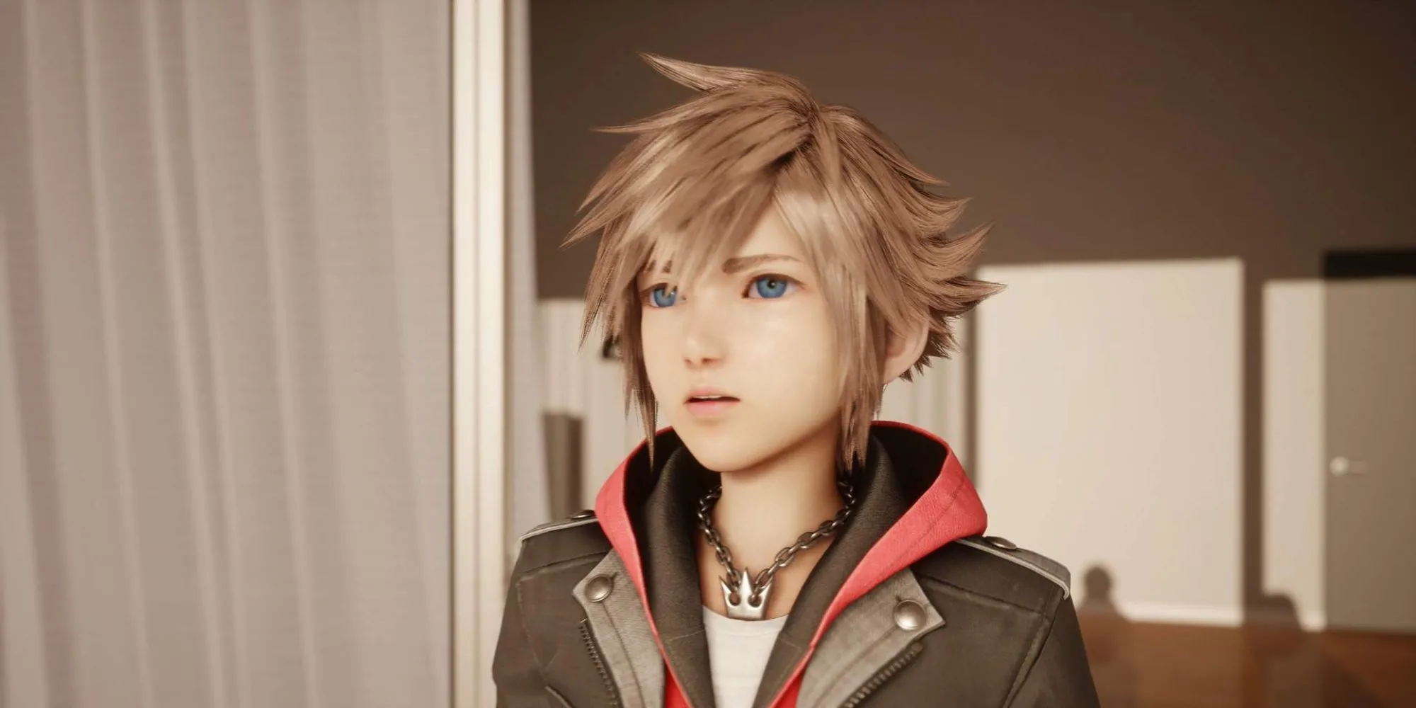 Sora trong Kingdom Hearts IV với diện mạo mới tại một thành phố hiện đại