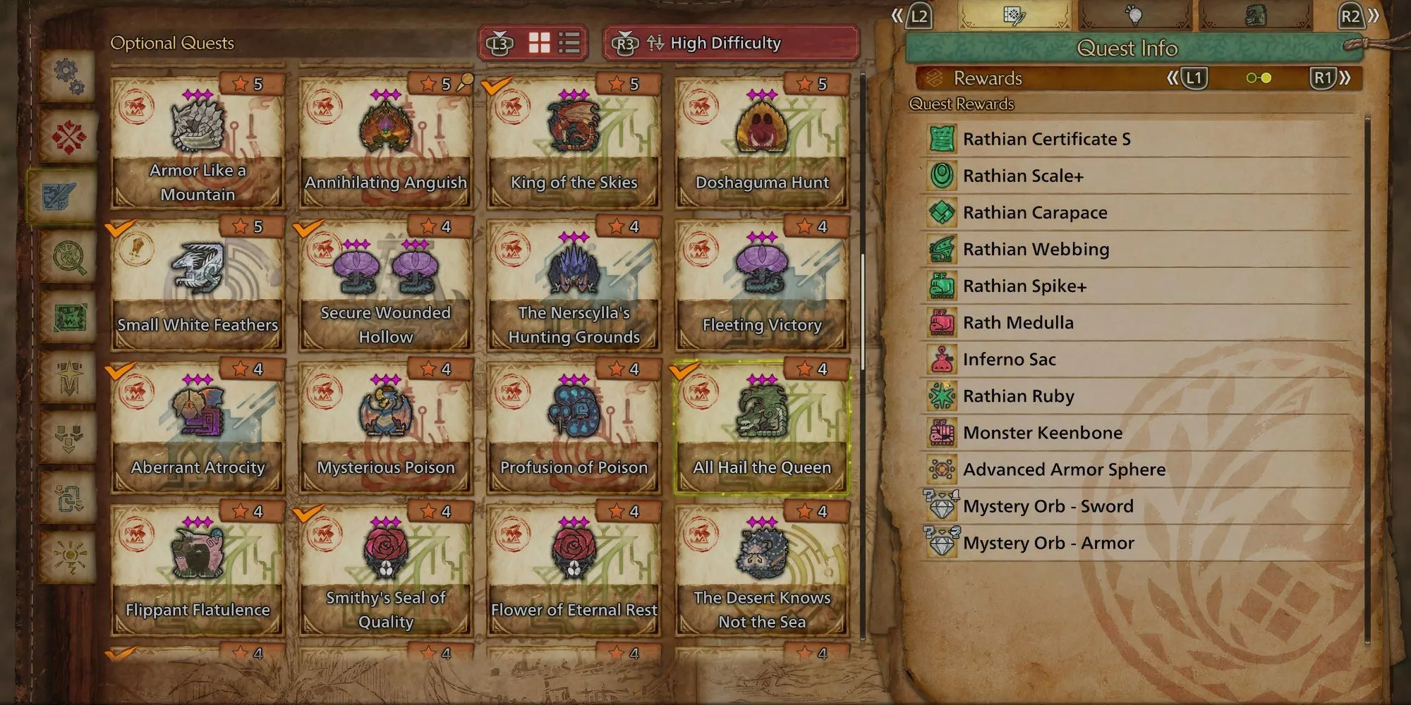 Thợ săn đang thu thập phần thưởng từ xác Rathian trong Monster Hunter Wilds