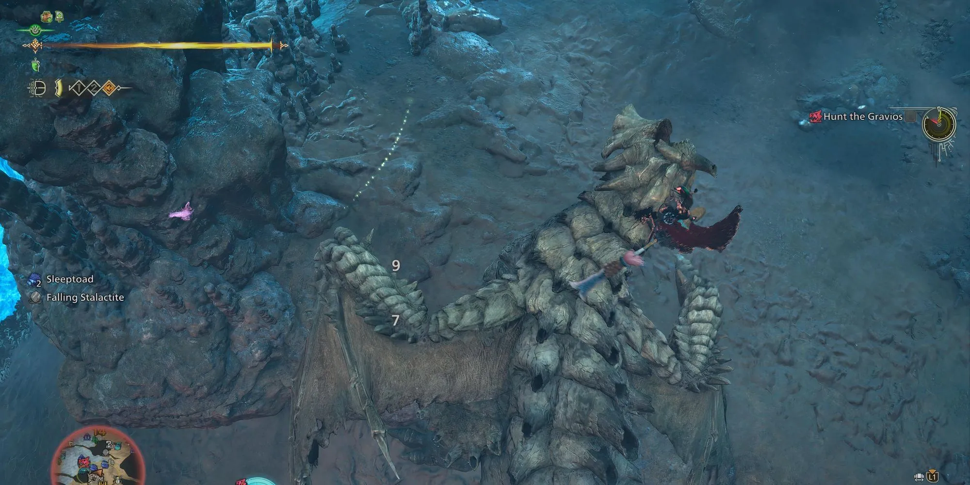 Thợ săn đối đầu Gravios trong Monster Hunter Wilds