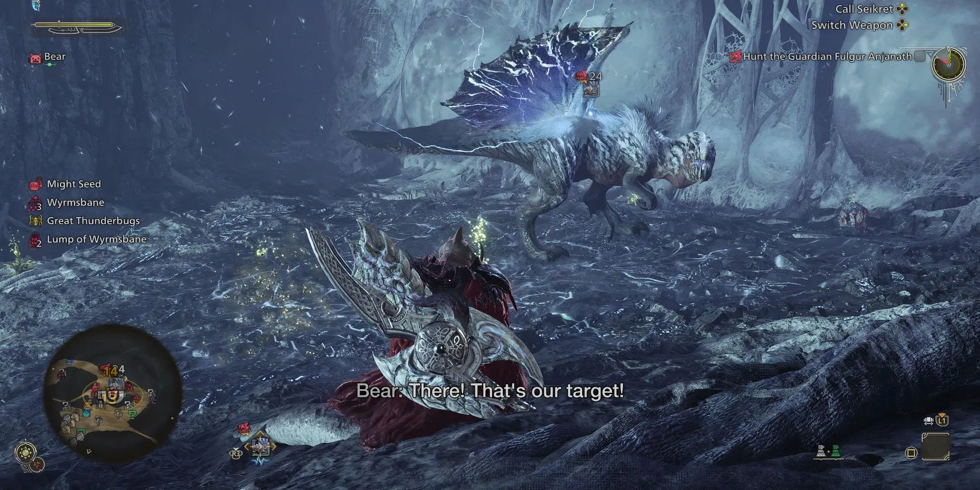 Thợ săn đối đầu với quái vật Guardian hùng mạnh trong Monster Hunter Wilds