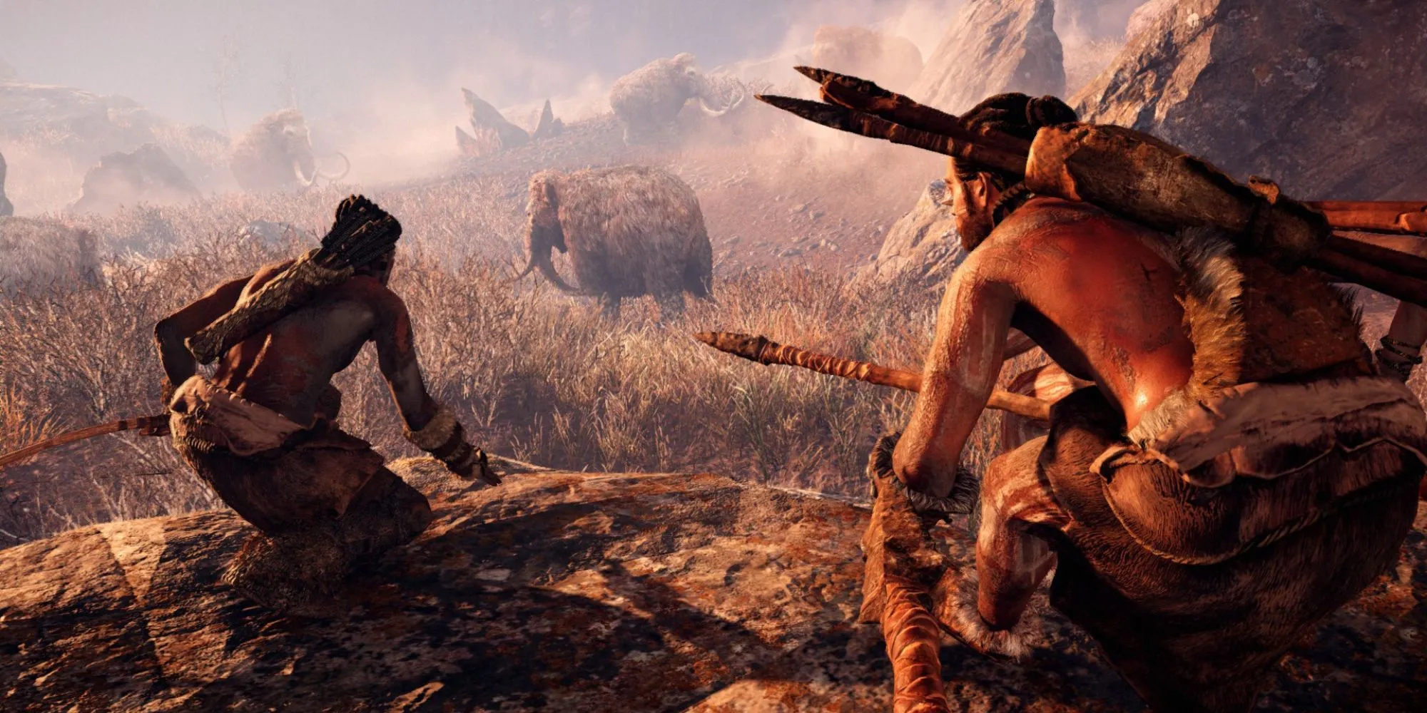Thợ săn thời tiền sử đang săn voi ma mút trong Far Cry Primal