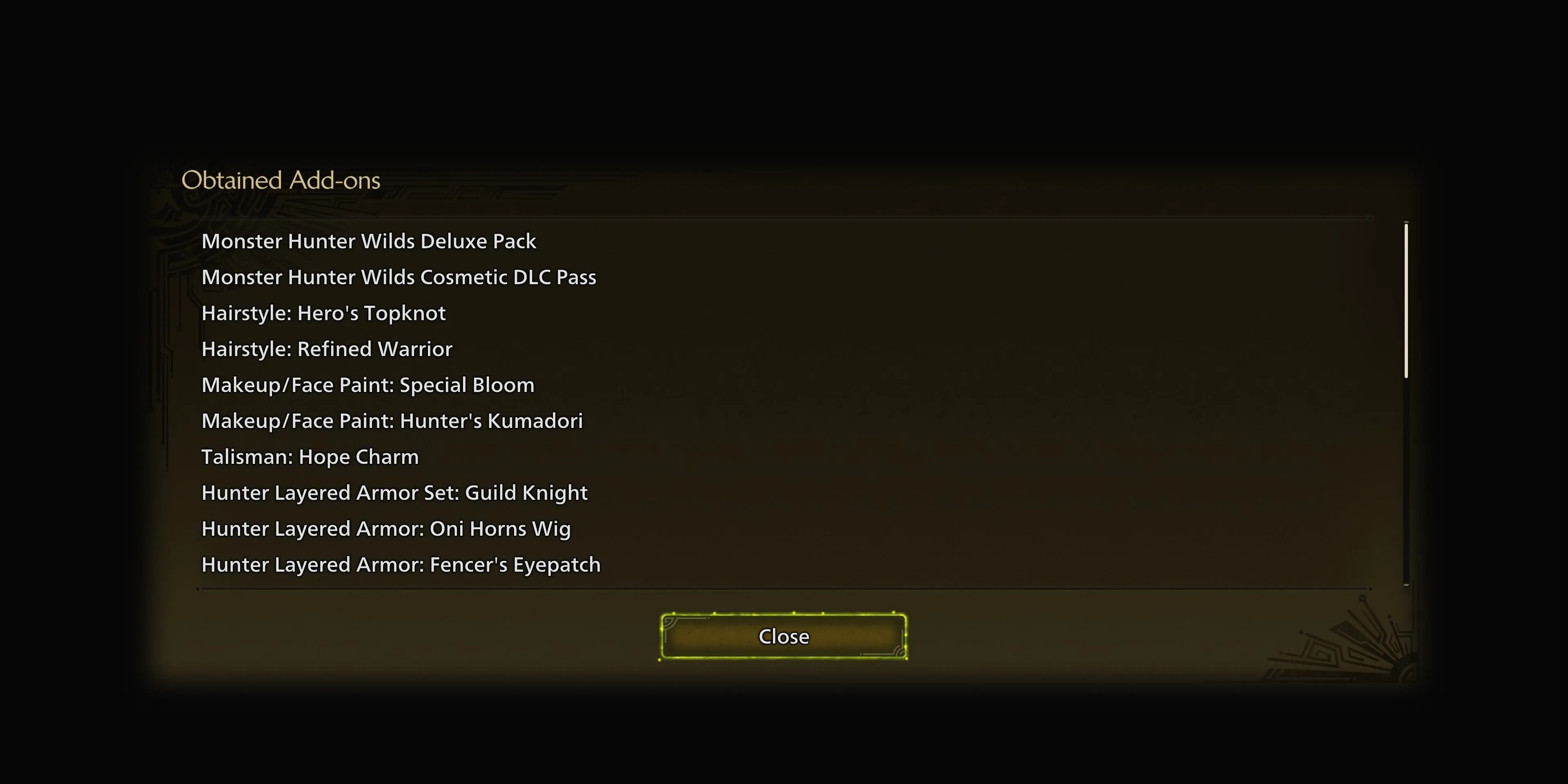 Thông báo nhận vật phẩm DLC Deluxe và Premium trong Monster Hunter Wilds khi khởi động game