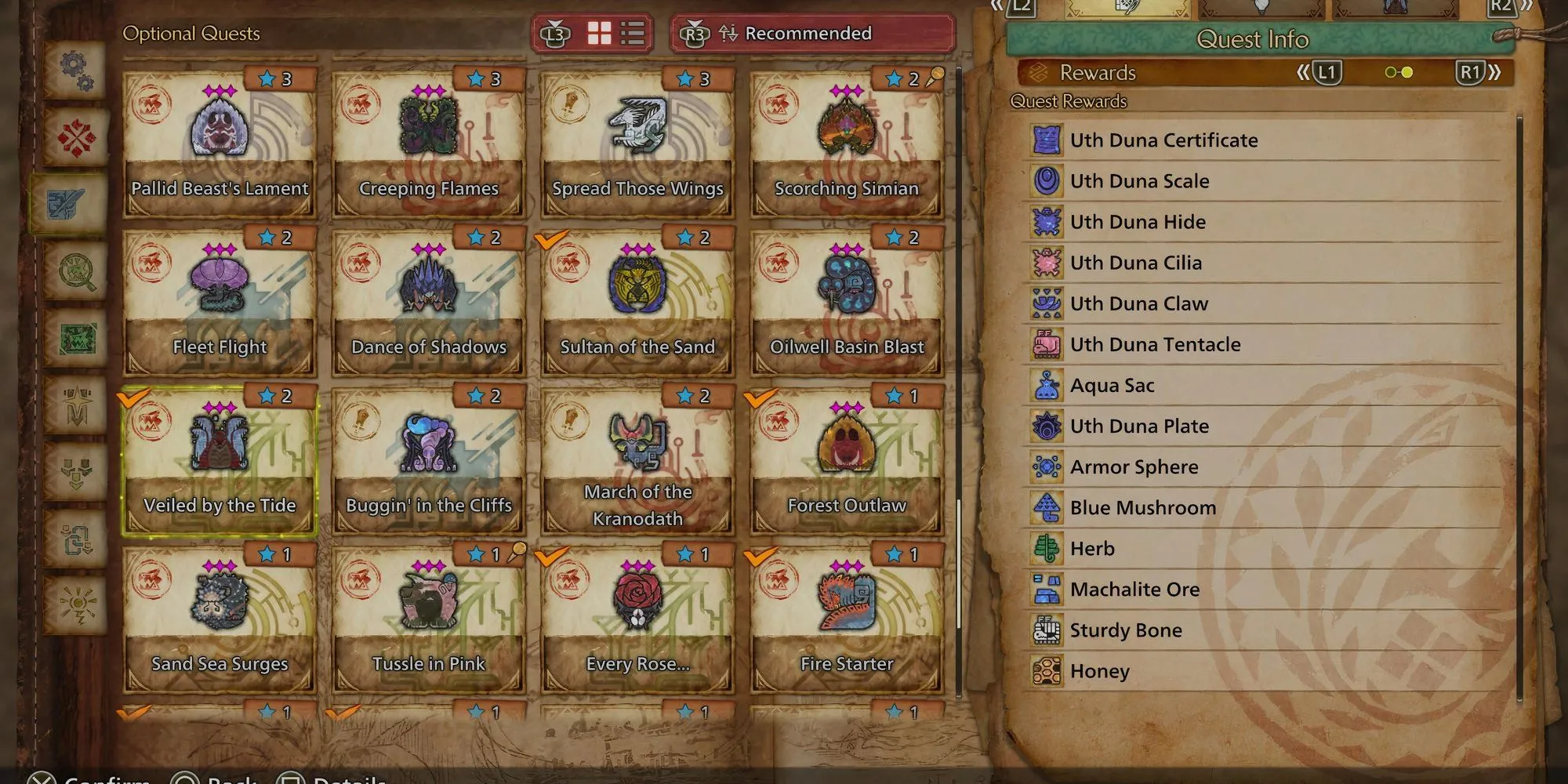 Tổng hợp các phần thưởng giá trị như Uth Duna Scale nhận được sau khi hạ gục Uth Duna trong Monster Hunter Wilds