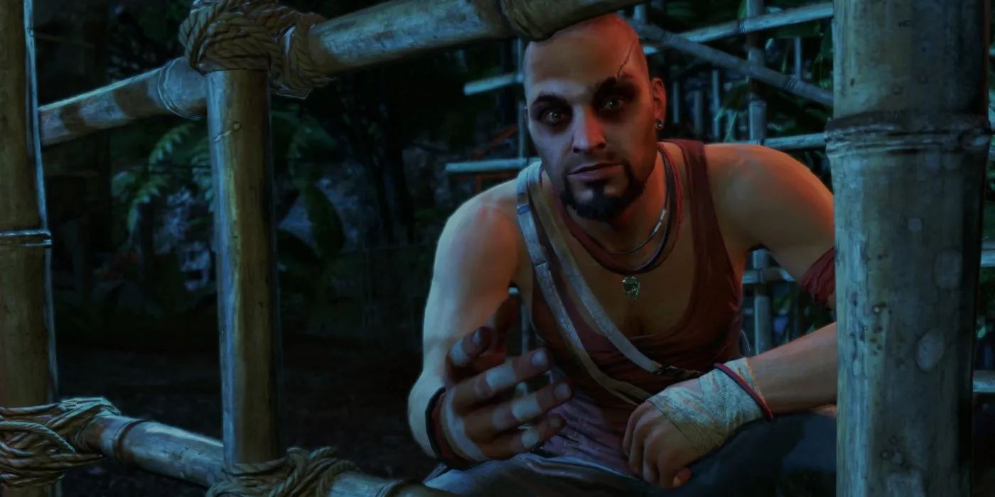 Vaas Montenegro, một trong những phản diện mang tính biểu tượng nhất của Far Cry 3, đang nhìn chằm chằm